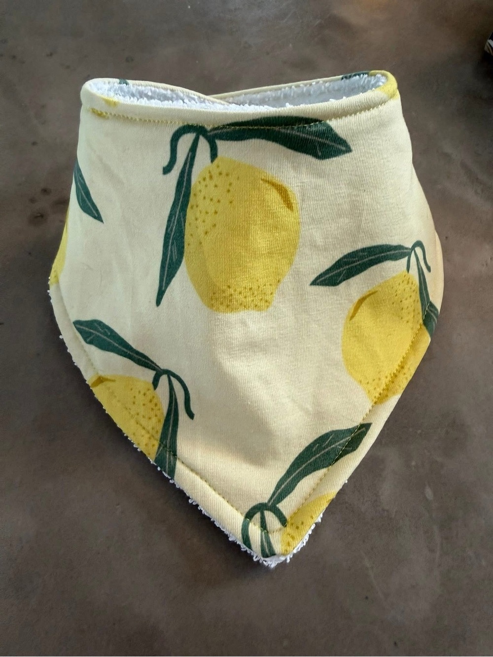 Kids Lemon Print Bandana Bib - Yellow